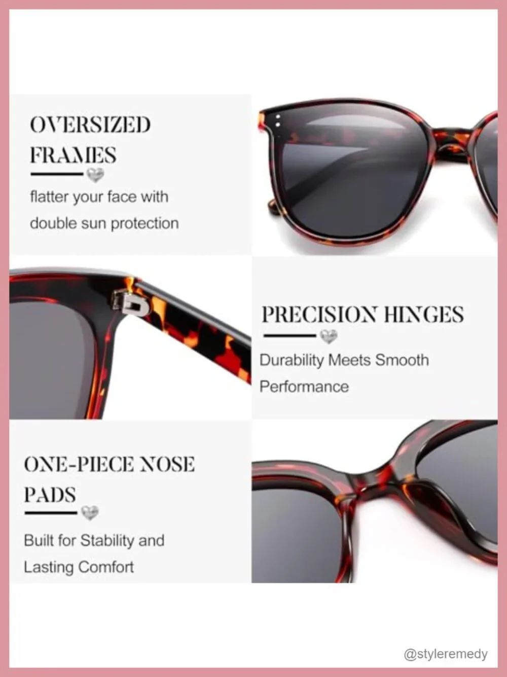 Oversized Cat Eye Sunglasses UV400 Protection Polarized Square Shades for Women